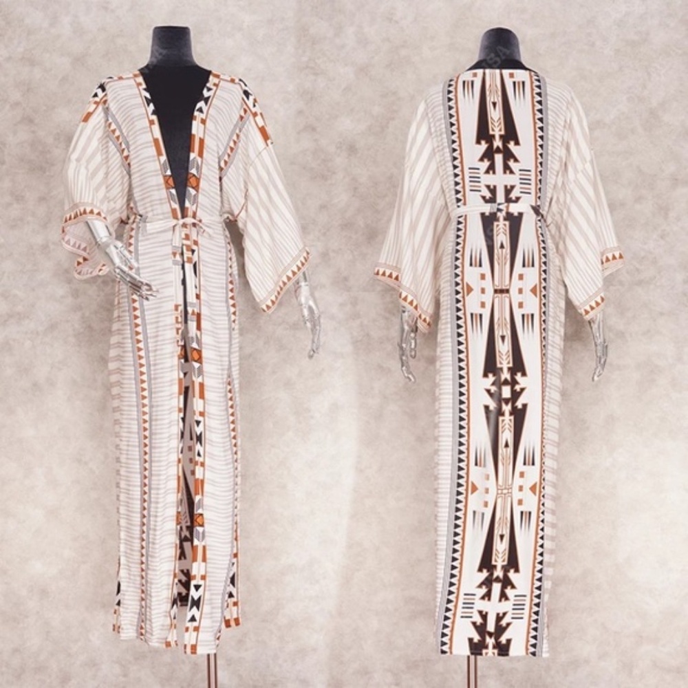 SOLD OUT Western Aztec Boho Tribal Kimono Duster Wrap - Picture 5 of 5